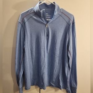 Tommy Bahama Mens Small Blue 1/4 Zip Pullover
